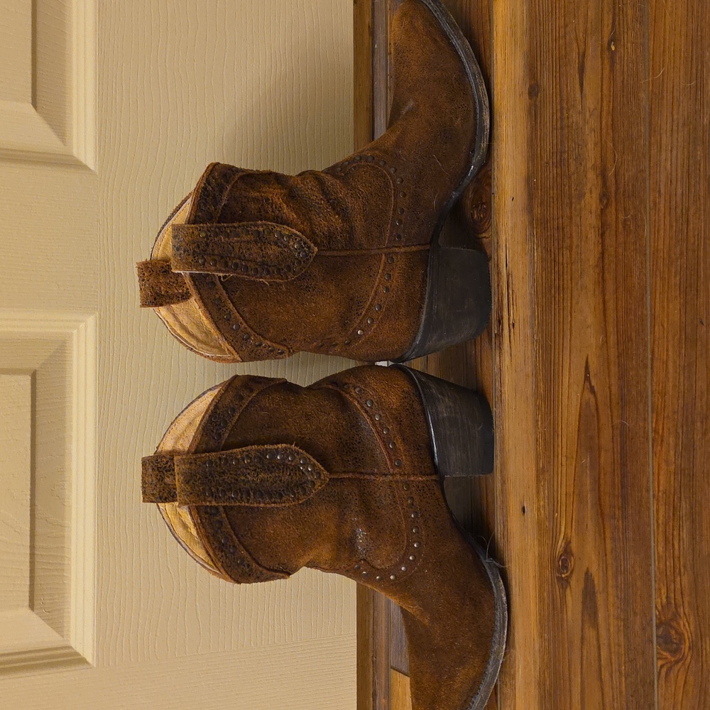 Brown Suede Western Boots Ankle Miranda Lambert IDYLLWIND - Picture 3 of 5